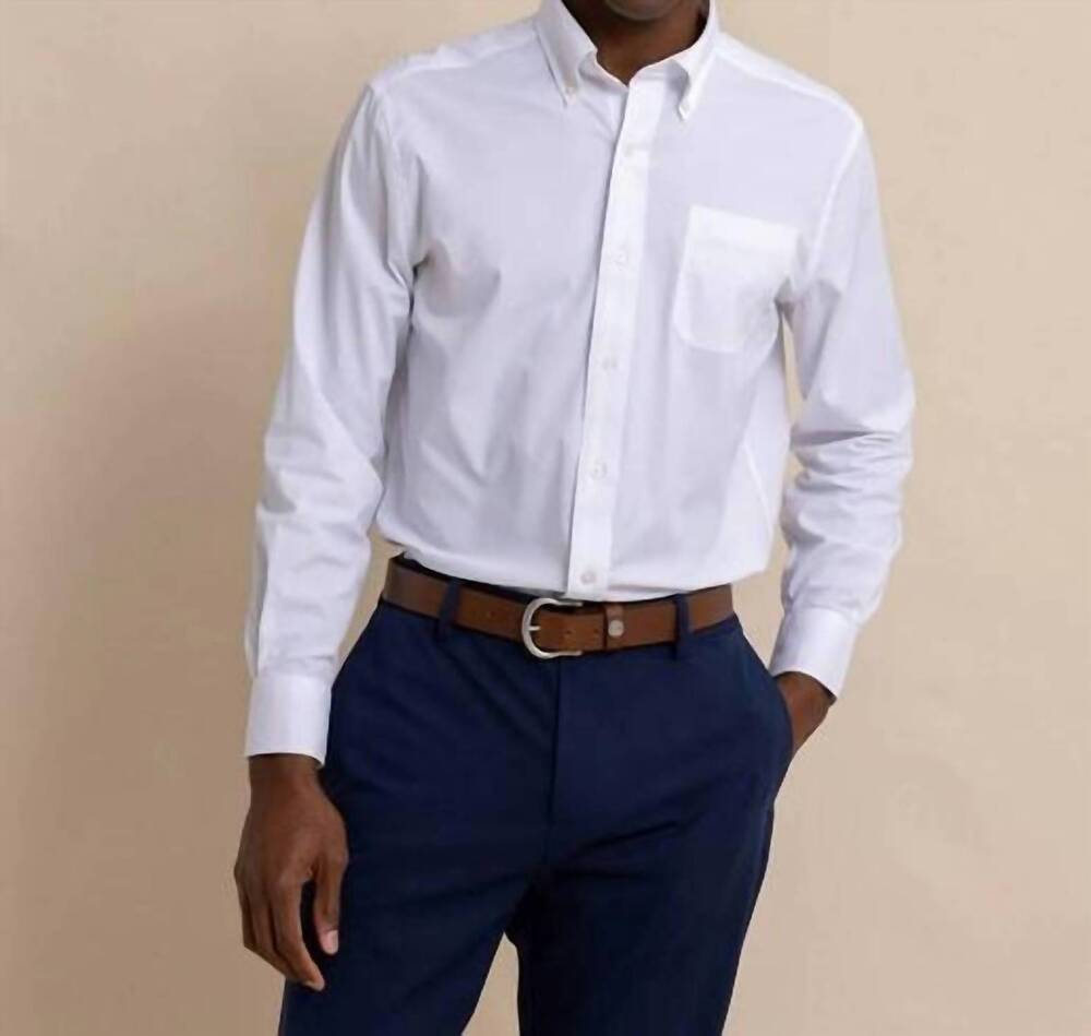 NEW SOUTHERN TIDE brrrr solid intercoastal sportshirt in classic white